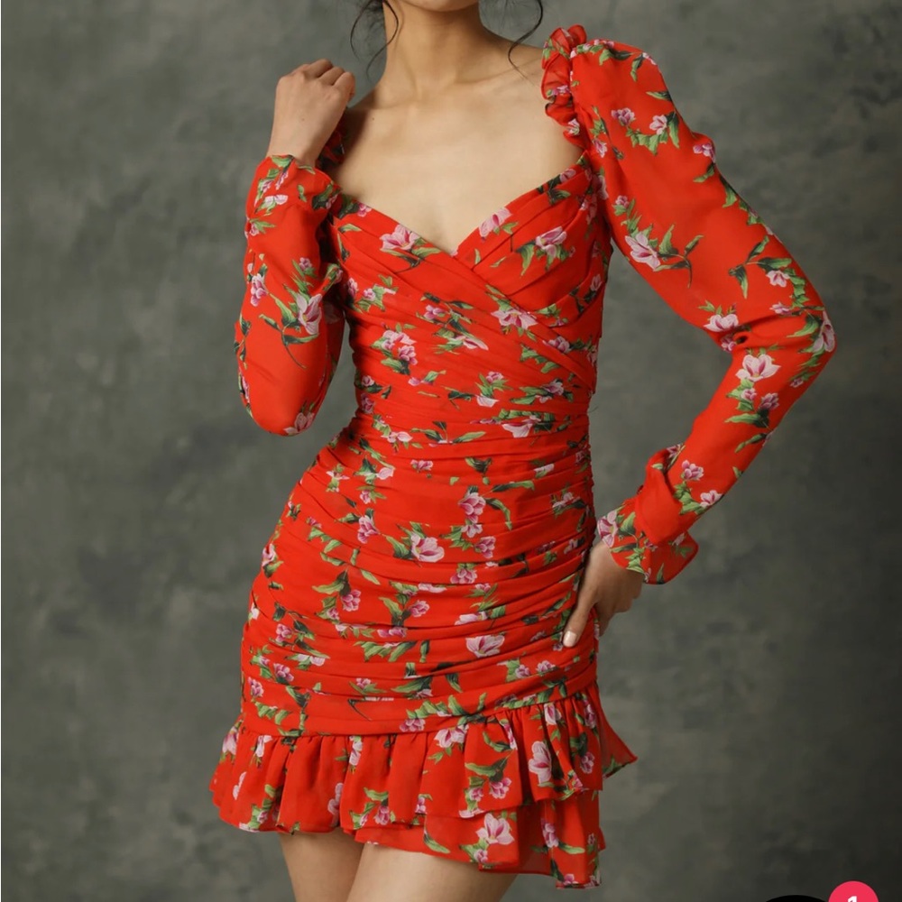 Sau Lee Christy Floral Print Dress